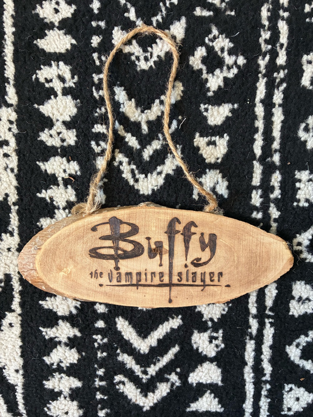 Buffy the Vampire Slayer Wooden Hanging Tag - Natural Wood